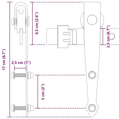 vidaXL Κιτ συρόμενης πόρτας γραφείου 213 cm από ανθρακούχο χάλυβα