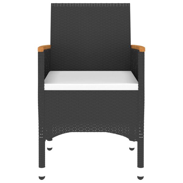 vidaXL Σετ Τραπεζαρίας Κήπου 5 Τεμαχίων Μαύρο Συνθ. Ρατάν/Ψημένο Γυαλί