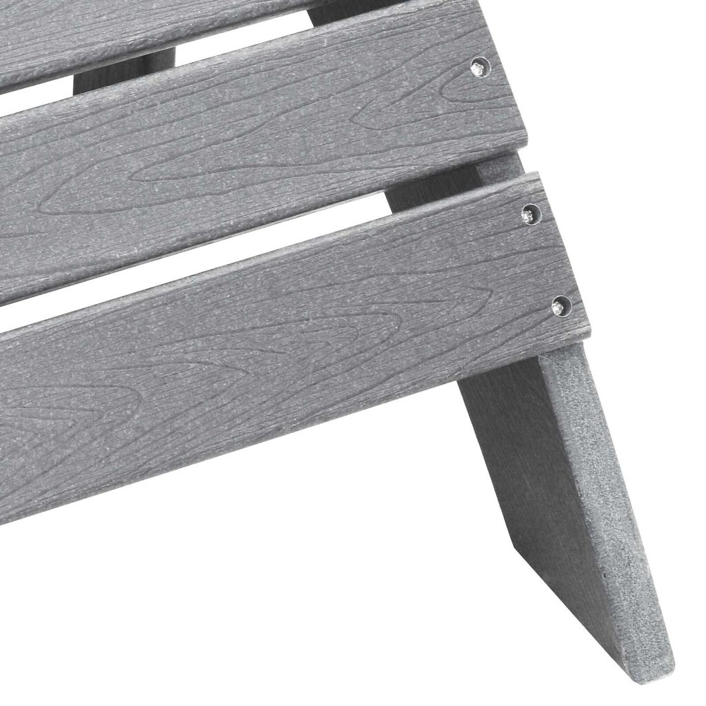 vidaXL Καρέκλα Adirondack με Υποπόδιο Ανοιχτό Γκρι HDPE