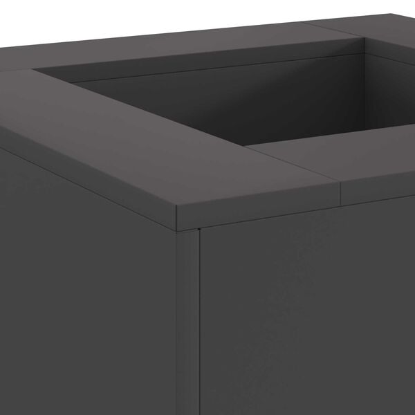 vidaXL Τζάκι Γωνιακό Μαύρο 60x60x30 εκ. Ατσάλι
