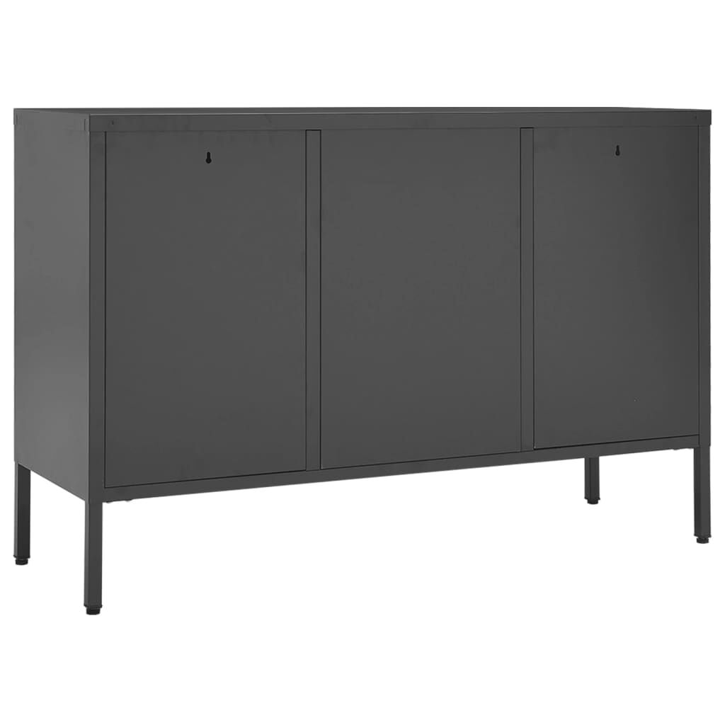 vidaXL Μπουφές Ανθρακί 105 x 35 x 70 εκ. από Ατσάλι και Ψημένο Γυαλί