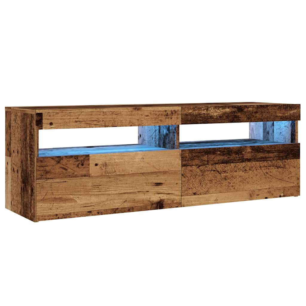 vidaXL Έπιπλο Τηλεόρασης LED Όψη Παλαιού Ξύλου 120x35x40 εκ.Επεξ. Ξύλο