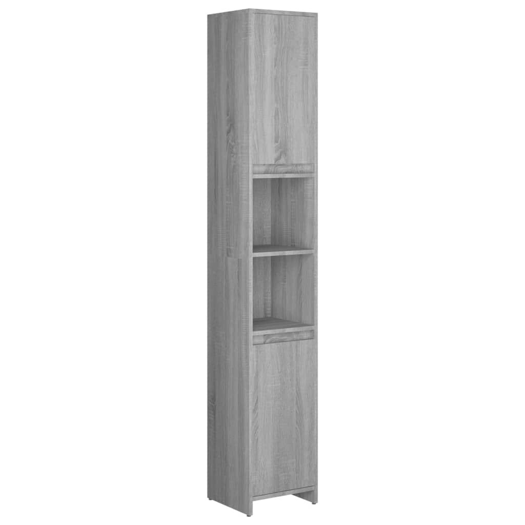 vidaXL Ντουλάπι Μπάνιου Γκρι Sonoma 30x30x183,5 εκ. Επεξεργασμένο Ξύλο