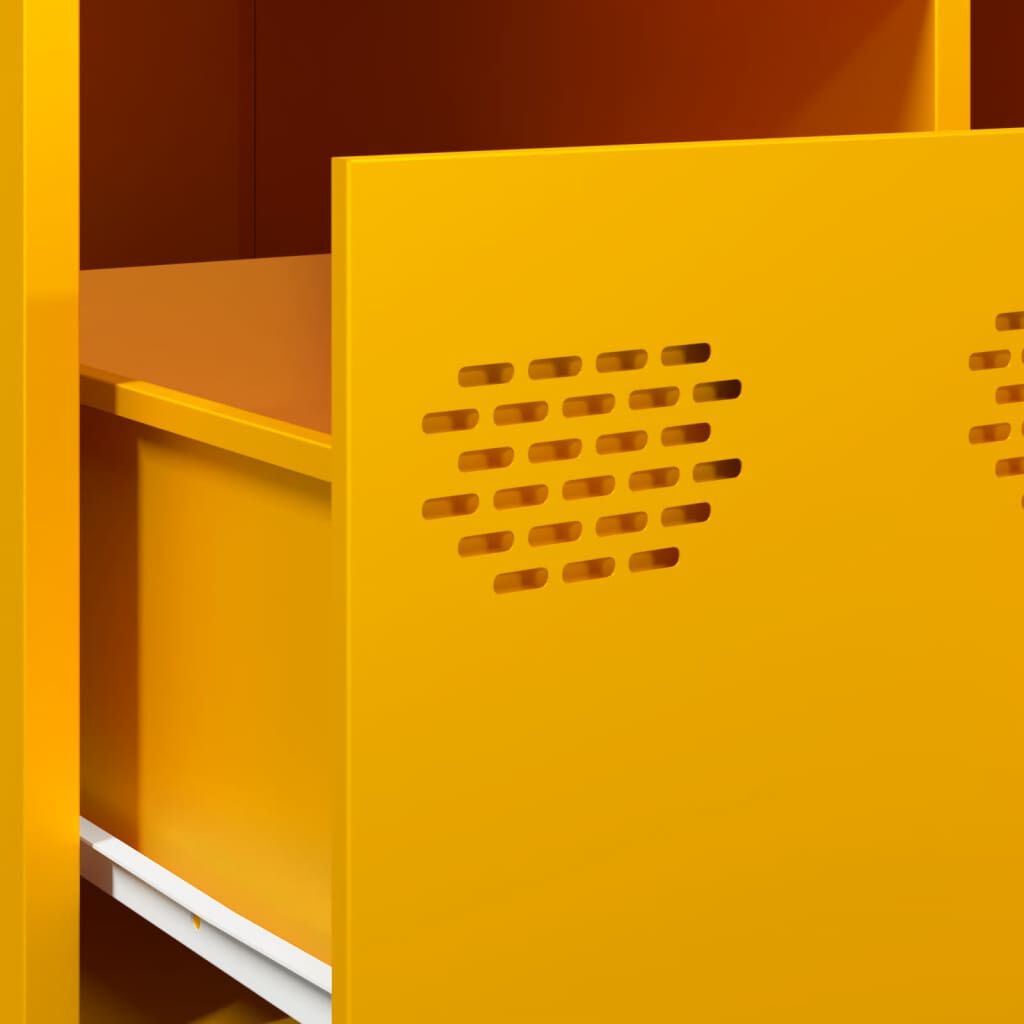 vidaXL Έπιπλο Τηλεόρασης Μουσταρδί 68x50x43,5 εκ. Ατσάλι Ψυχρής Έλασης