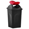 vidaXL Κάδος Απορριμμάτων με Αιωρούμενο Καπάκι Μαύρο/Κόκκινο 60 Λίτρα