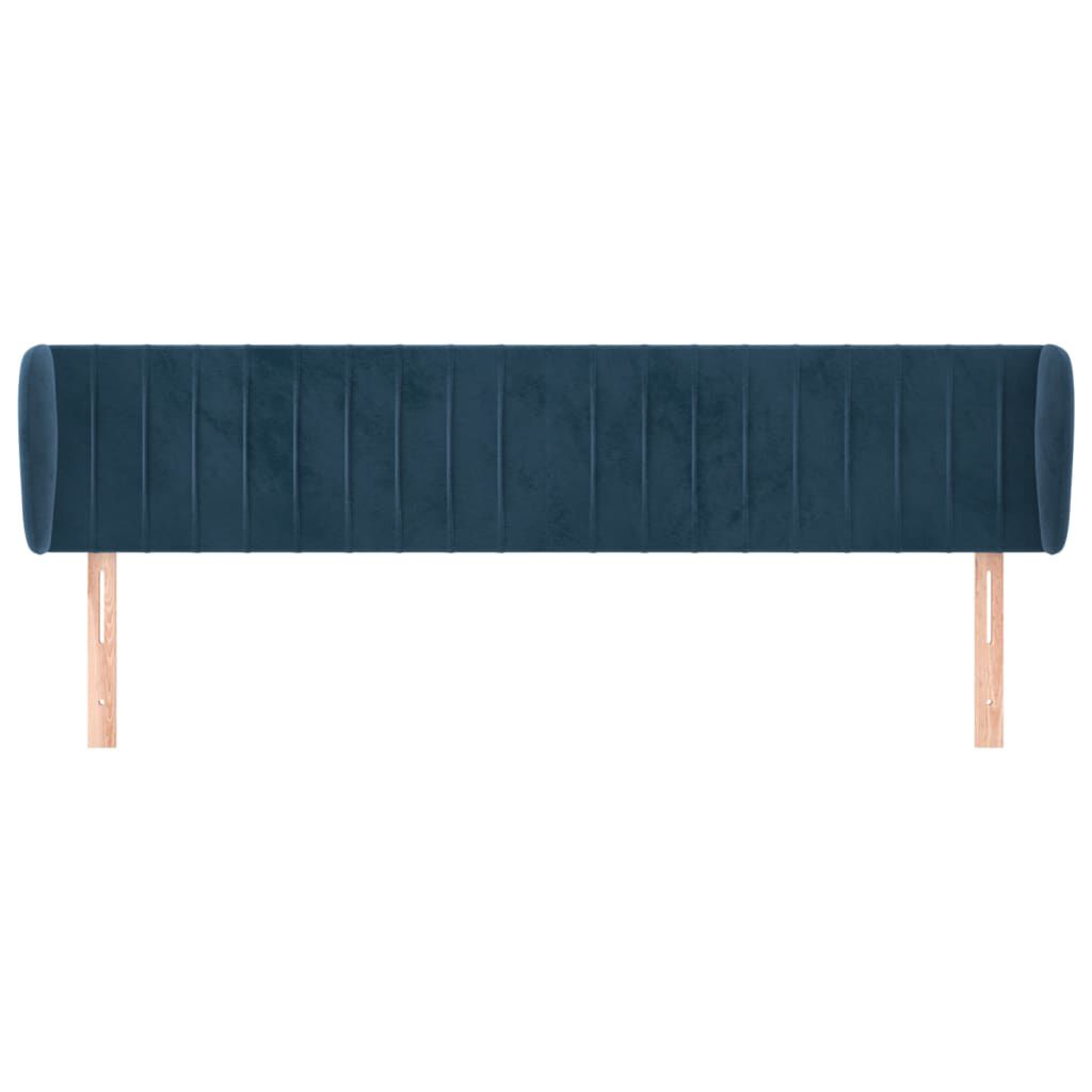 vidaXL Κεφαλάρι με Πτερύγια Σκούρο Μπλε 203x23x78/88 εκ. Βελούδινο