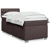 vidaXL Κρεβάτι Boxspring με Στρώμα Σκούρο Καφέ 100x200 εκ. Υφασμάτινο