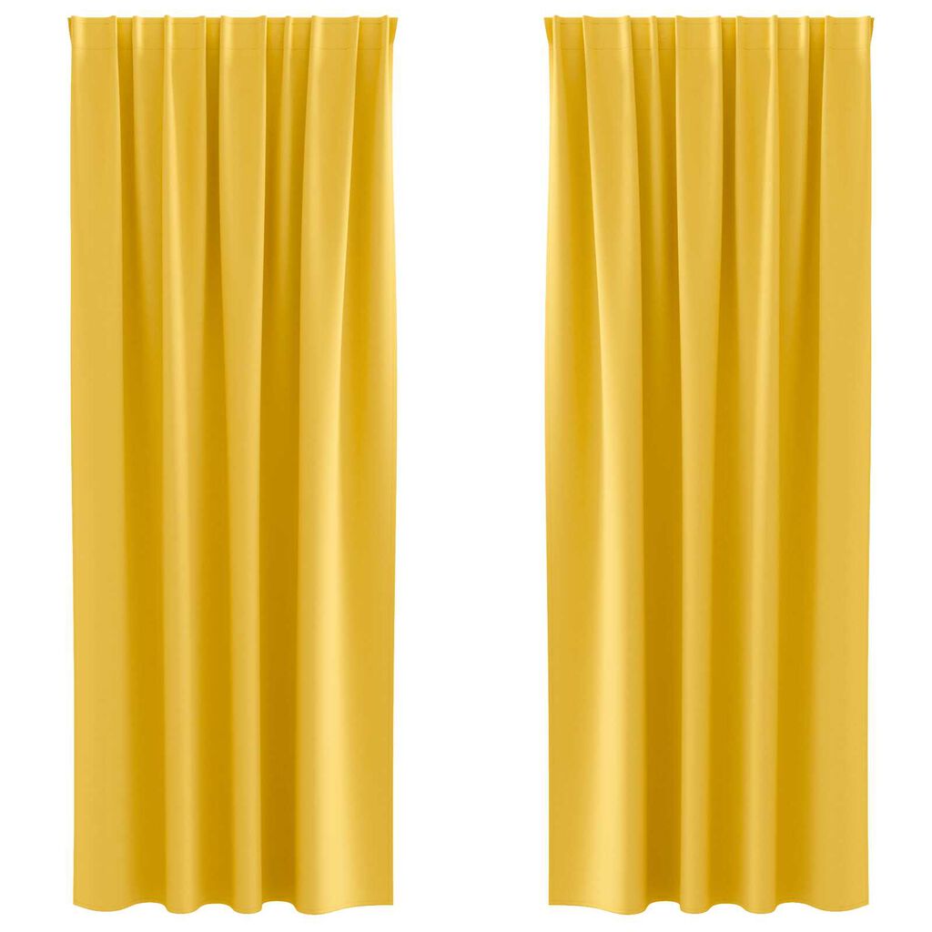vidaXL Κουρτίνες 2 pcs κίτρινο μουσταρδί 260 x 140 εκ. Πολυεστέρας