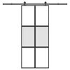 vidaXL Συρόμενη πόρτα με σετ υλικού 90x205 cm από γυαλί&Αλουμίνιο