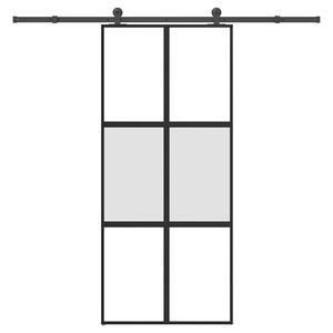 vidaXL Συρόμενη πόρτα με σετ υλικού 90x205 cm από γυαλί&Αλουμίνιο