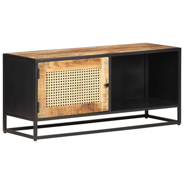 vidaXL Έπιπλο Τηλεόρασης 90x30x40εκ Ακατ. Μάνγκο/Φυσικό Ζαχαροκάλαμο