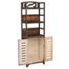 vidaXL Ντουλάπι Βιτρίνα Σκούρο Καφέ 46x24x140 εκ. Μασίφ Ξύλο Παυλώνιας