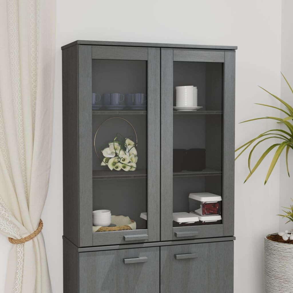 vidaXL Πάνω Μέρος Ντουλαπιού HAMAR Γκρι 85x35x100 εκ. Μασίφ Πεύκο