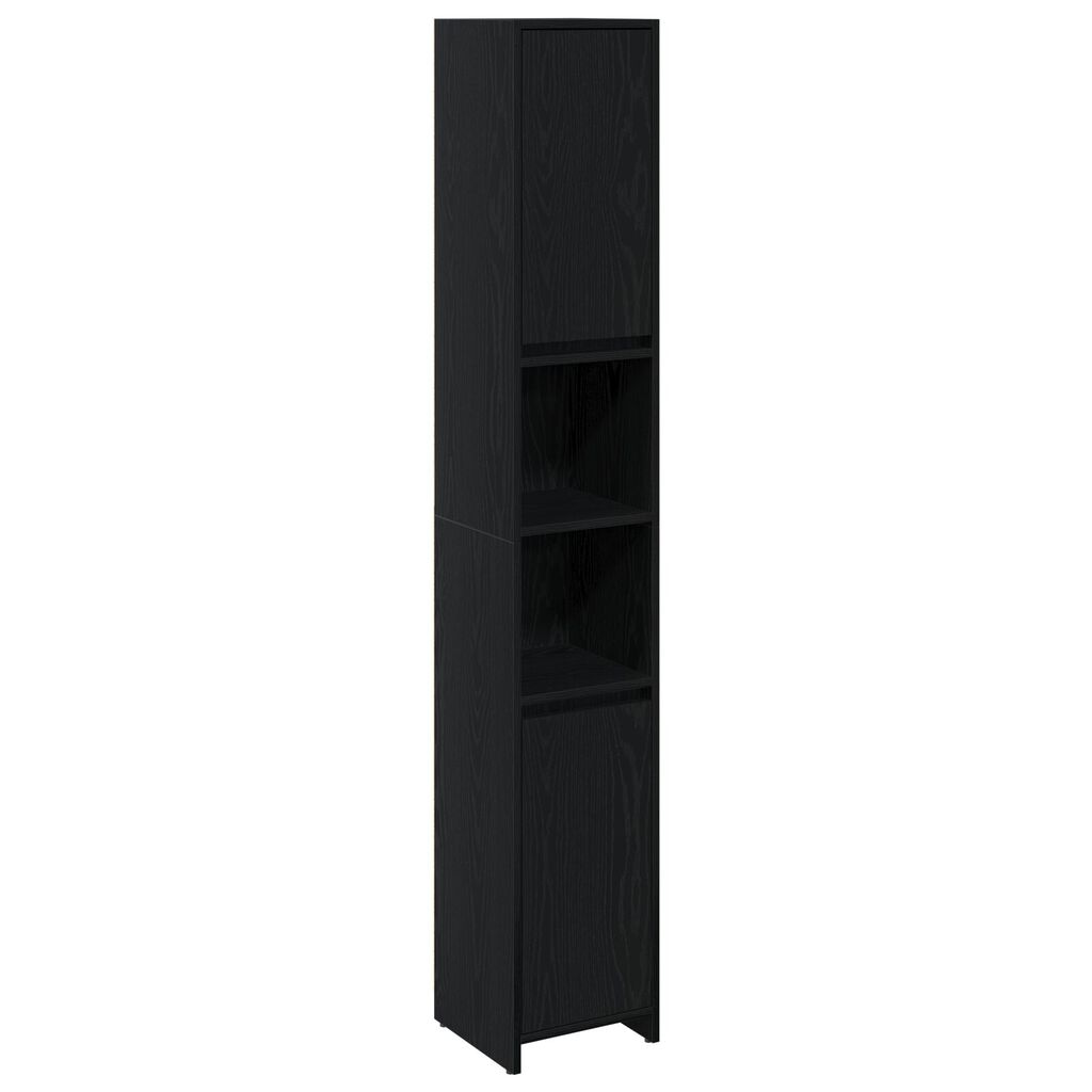 vidaXL Ντουλάπι Μπάνιου Μαύρη Δρυς 30x30x183,5 εκ Επεξεργασμένο ξύλο