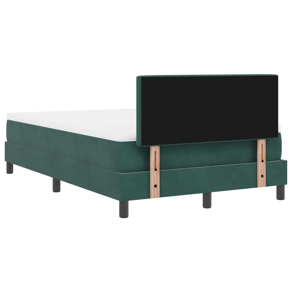 vidaXL Κρεβάτι με ελατήρια Σκούρο πράσινο 120 x 190 cm Βελούδο