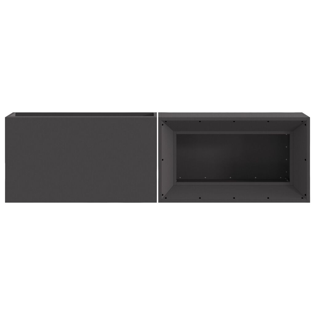 vidaXL Μαντεμένια Φωτιά με Αποθήκη Ξύλων Μαύρη 160x45x35 εκ. Ατσάλι