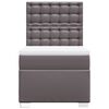 vidaXL Κρεβάτι Boxspring με Στρώμα Γκρι 90x190 εκ. από Συνθετικό Δέρμα