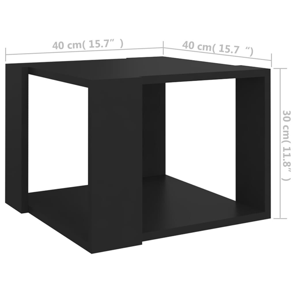 vidaXL Τραπεζάκι Σαλονιού Μαύρο 40x40x30 εκ. από Επεξεργασμένο Ξύλο