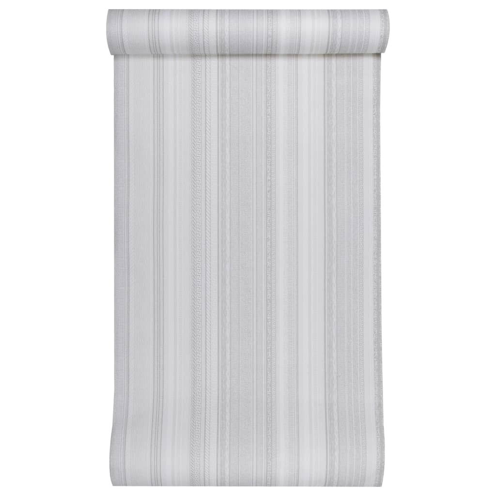 vidaXL Ταπετσαρία 3D Ριγέ Γκρι 10x0,53 μ. Non-woven