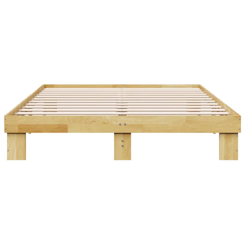 vidaXL Πλαίσιο κρεβατιού χωρίς στρώμα 140x200 cm μασίφ ξύλο δρυς