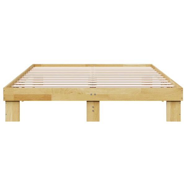 vidaXL Πλαίσιο κρεβατιού χωρίς στρώμα 140x200 cm μασίφ ξύλο δρυς