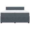 vidaXL Κρεβάτι Boxspring με Στρώμα Σκούρο Γκρι 200x200 εκ. Βελούδινο