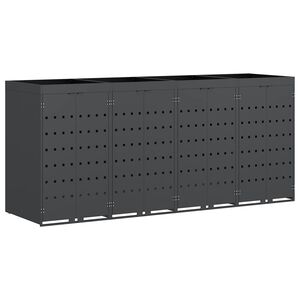 vidaXL Αποθήκη τροχήλατου κάδου για 4 κάδους Ανθρακί