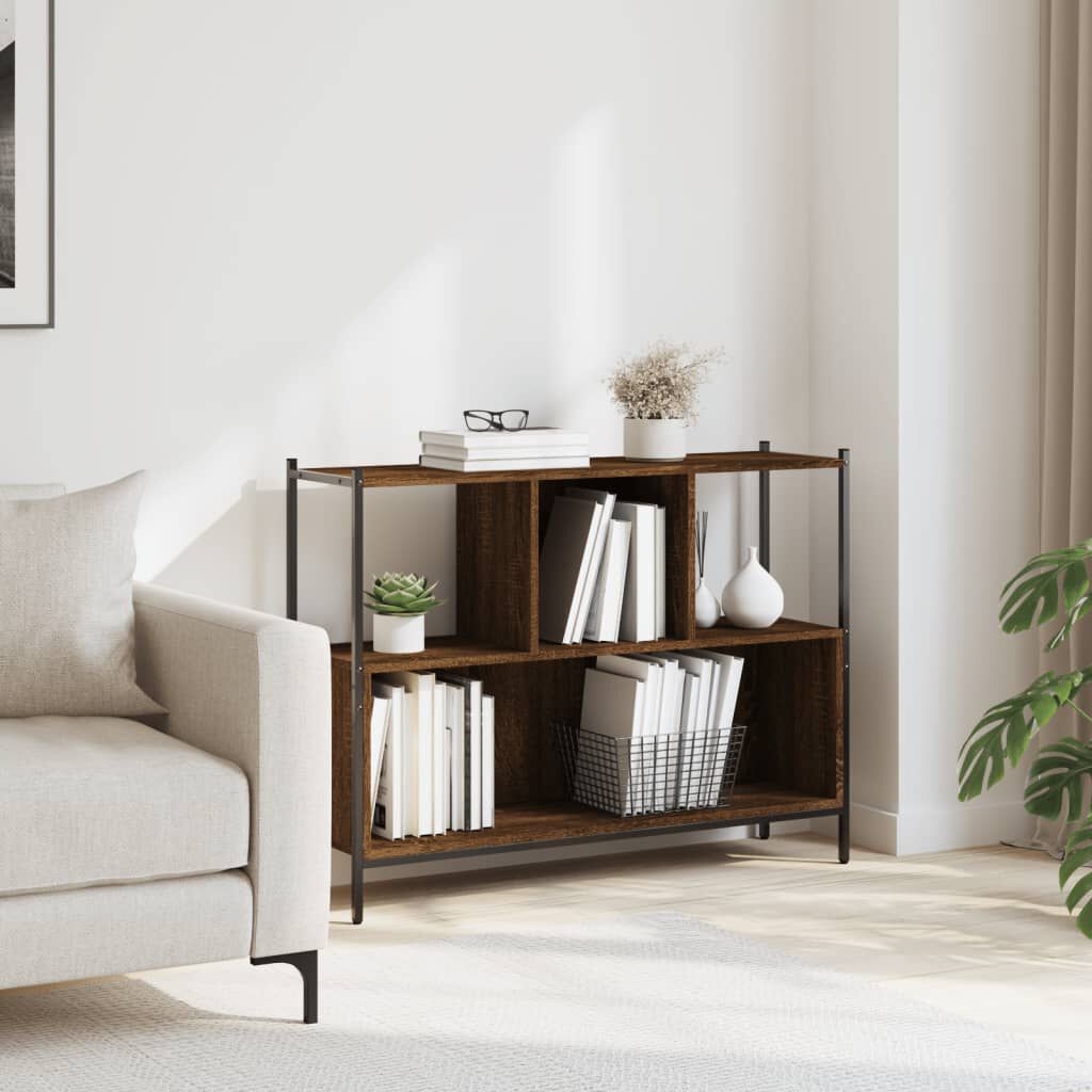 vidaXL Βιβλιοθήκη Καφέ Δρυς 102x28x77,5 εκ. από Επεξεργασμένο Ξύλο