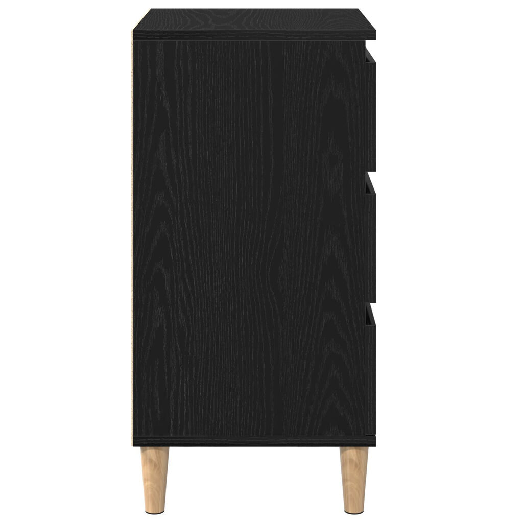 vidaXL Κομοδίνο Μαύρο Δρυς 40x35x70 εκ. Επεξεργασμένο Ξύλο