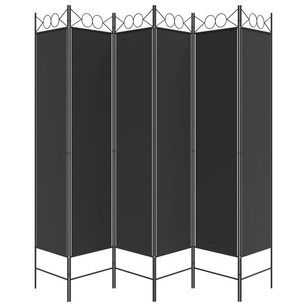 vidaXL Διαχωριστικό Δωματίου με 6 Πάνελ Μαύρο 240x200 εκ. από Ύφασμα