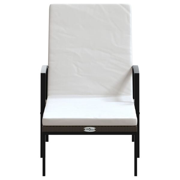 vidaXL Ξαπλώστρες 2 τεμ. Καφέ από Συνθετικό Ρατάν με Τραπέζι