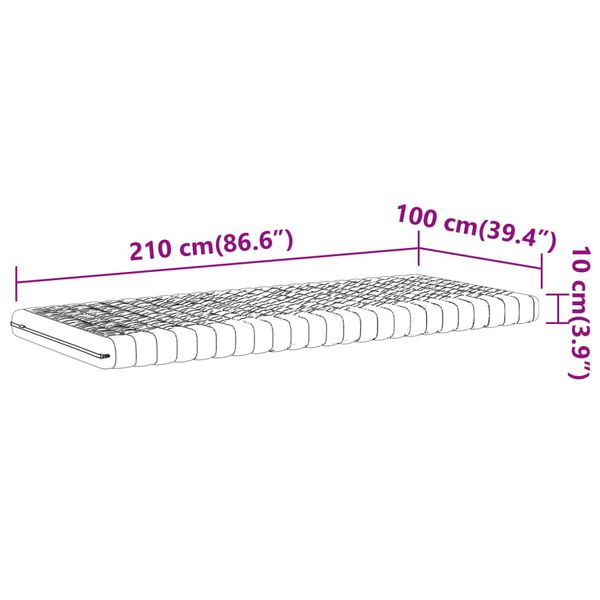 vidaXL Στρώμα Αφρού 7 Ζωνών Σκληρότητα 20 ILD Λευκό 100x210 εκ.