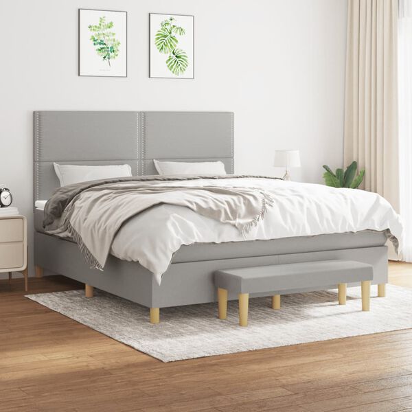 vidaXL &Kappa;&rho;&epsilon;&beta;ά&tau;&iota; Boxspring &mu;&epsilon; &Sigma;&tau;&rho;ώ&mu;&alpha; &Alpha;&nu;&omicron;&iota;&chi;&tau;ό &Gamma;&kappa;&rho;&iota; 180x200 &epsilon;&kappa;. &Upsilon;&phi;&alpha;&sigma;&mu;ά&tau;&iota;&nu;&omicron;