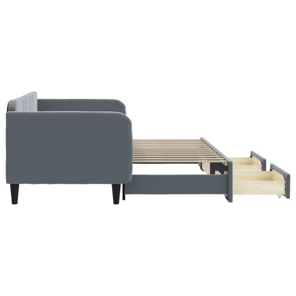 vidaXL Καναπές Κρεβάτι Συρόμενος Χωρίς Στρώμα Σκ. Γκρι 90x200 εκ.