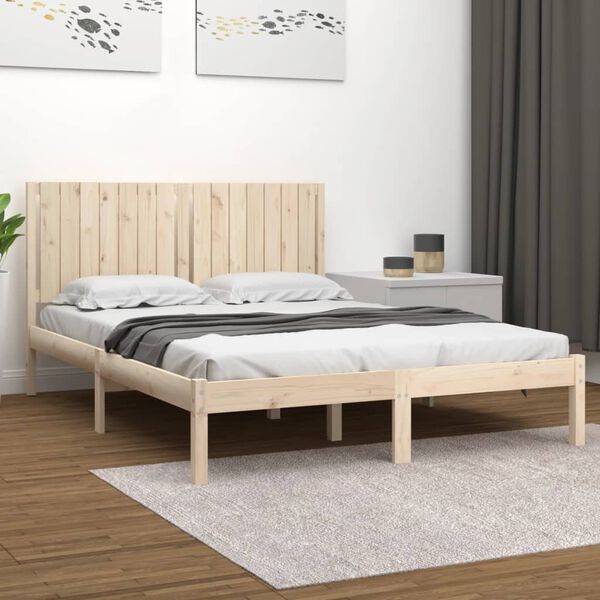 vidaXL Πλαίσιο Κρεβατιού 150 x 200 εκ. Μασίφ Ξύλο King Size
