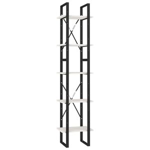 vidaXL Βιβλιοθήκη με 5 Ράφια Λευκή 40 x 30 x 175 εκ. από Ξύλο Πεύκου