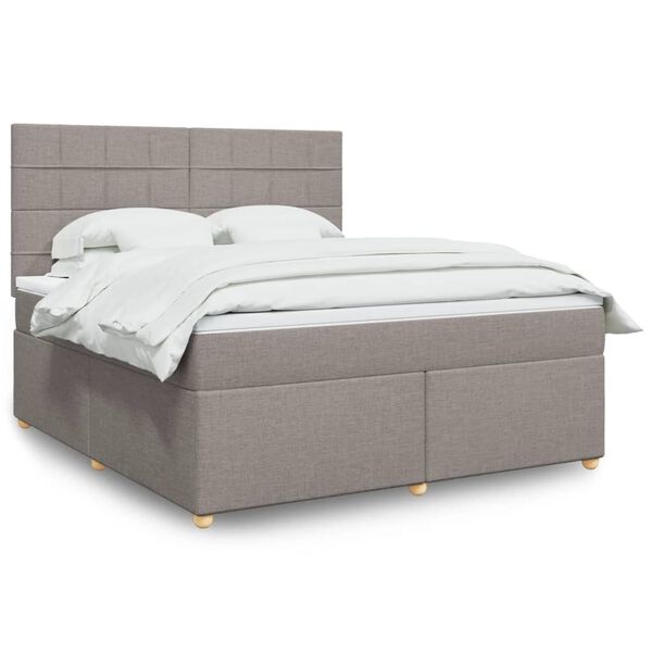 vidaXL &Kappa;&rho;&epsilon;&beta;ά&tau;&iota; Boxspring &mu;&epsilon; &Sigma;&tau;&rho;ώ&mu;&alpha; Taupe 180x200 &epsilon;&kappa;. &Upsilon;&phi;&alpha;&sigma;&mu;ά&tau;&iota;&nu;&omicron;