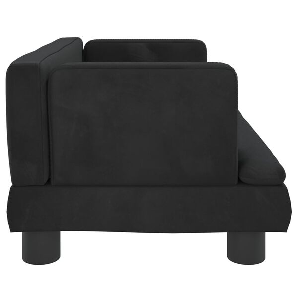 vidaXL Καναπές Παιδικός Μαύρος 60 x 40 x 30 εκ. από Βελούδο