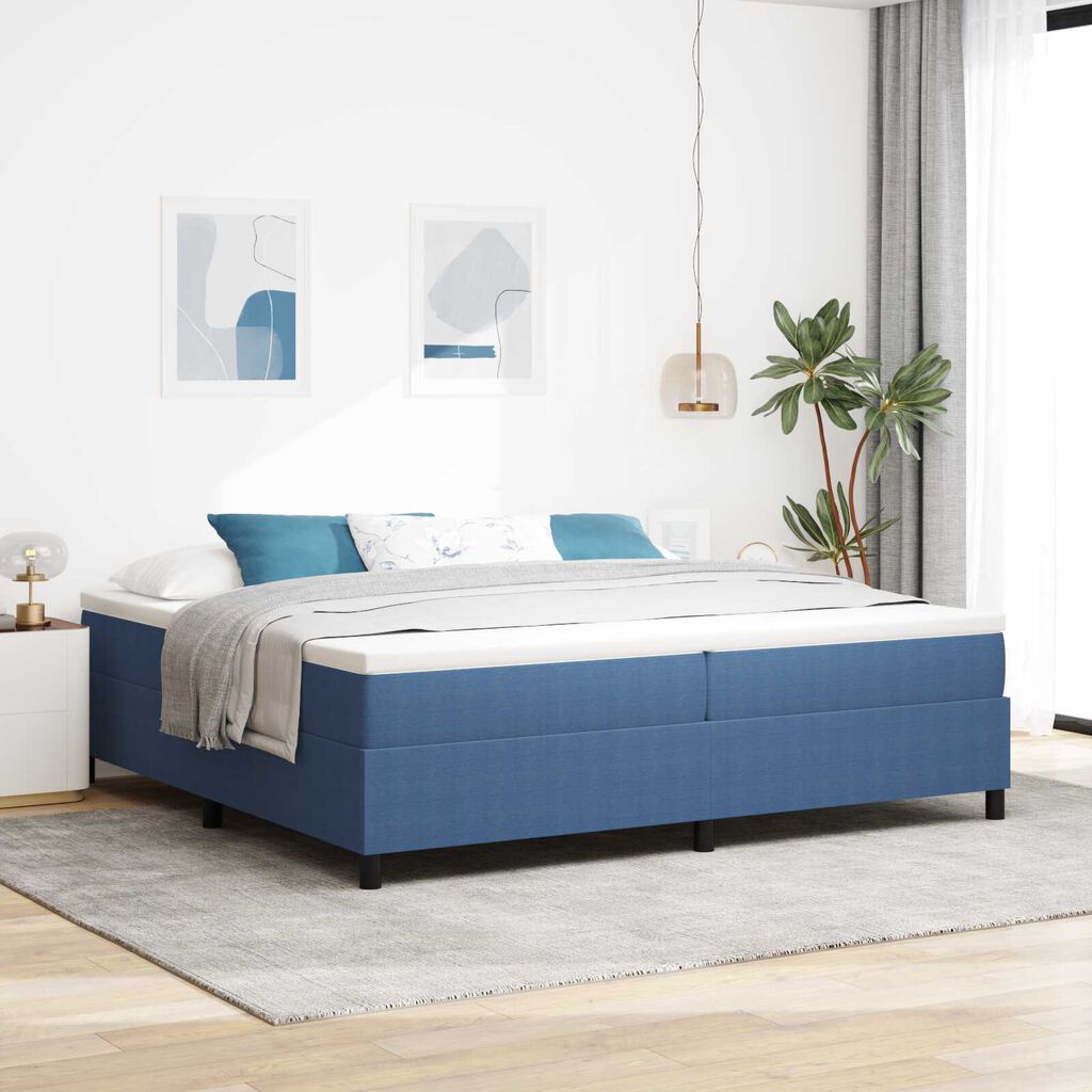 vidaXL Κρεβάτι με ελατήρια Μπλε 200 x 200 cm Βελούδο