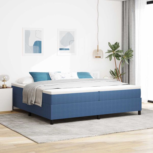 vidaXL Κρεβάτι με ελατήρια Μπλε 200 x 200 cm Βελούδο