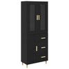 vidaXL Highboard &Mu;&alpha;ύ&rho;&eta; &Omicron;&xi;&upsilon;ά 34,5 x 34 x 180 &epsilon;&kappa;. &Epsilon;&pi;&epsilon;&xi;&epsilon;&rho;&gamma;&alpha;&sigma;&mu;έ&nu;&omicron; &Xi;ύ&lambda;&omicron;