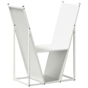 vidaXL Ράφι Καυσόξυλων Λευκό 69,5x35x81 εκ. Χάλυβας ψυχρής έλασης