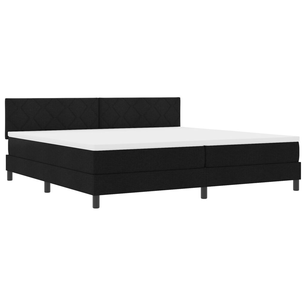 vidaXL Box Spring Κρεβάτι με Στρώμα & LED Μαύρο 200x200 εκ Ύφασμα
