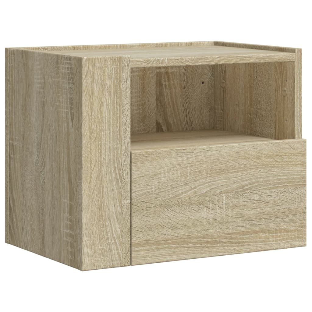 vidaXL Κομοδίνα Επιτοίχια 2 τεμ. Sonoma Δρυς 45x30x35 εκ.