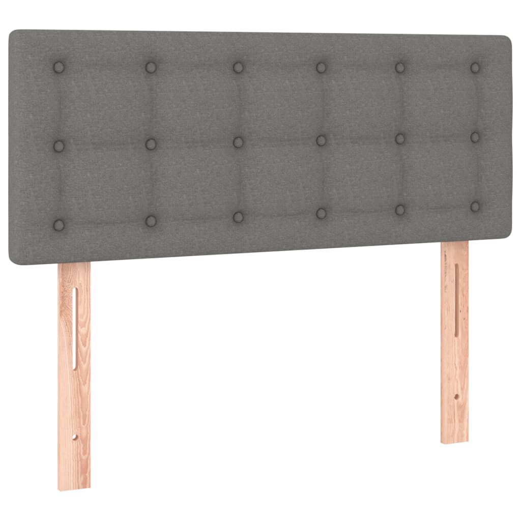 vidaXL Κρεβάτι Boxspring με Στρώμα & LED Σκ.Γκρι 120x190εκ. Υφασμάτινο