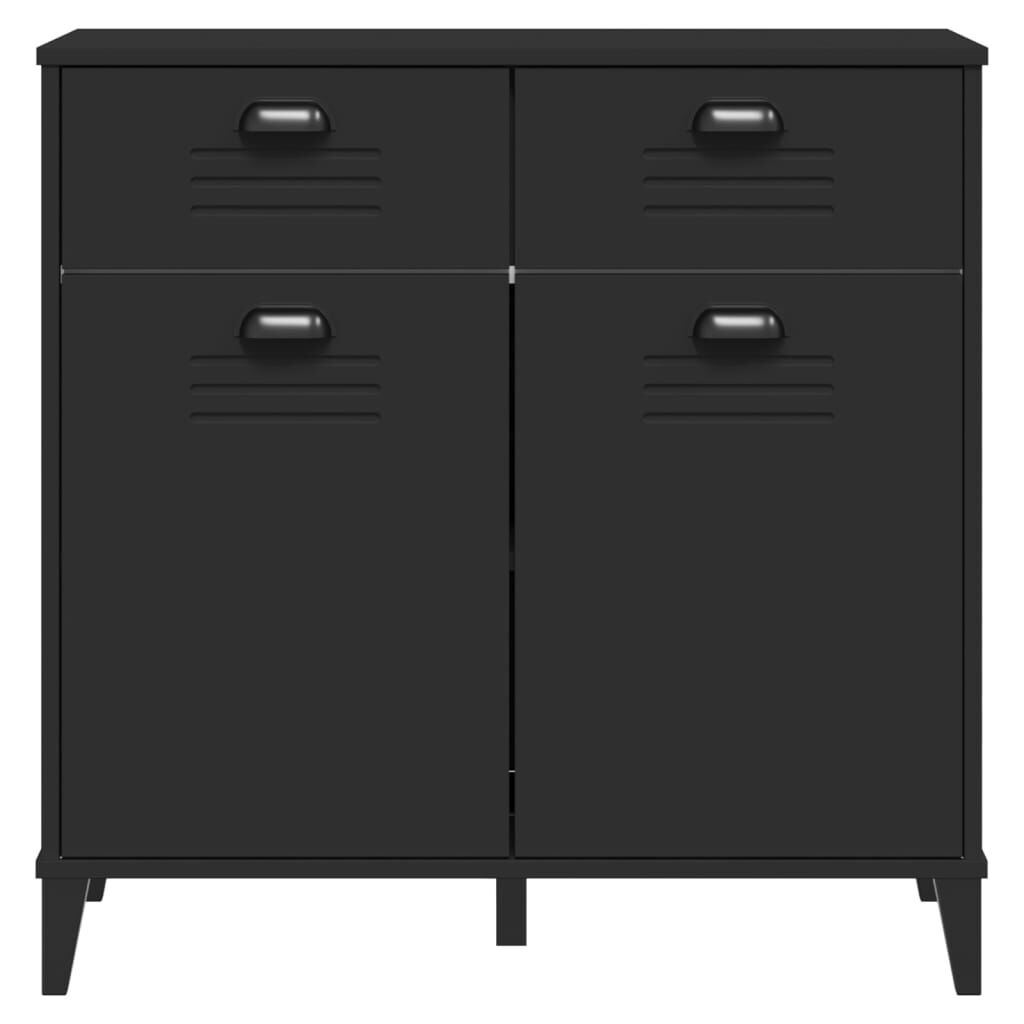 vidaXL Μπουφές VIKEN Μαύρος 80 x 40 x 80 εκ. από Επεξεργασμένο Ξύλο