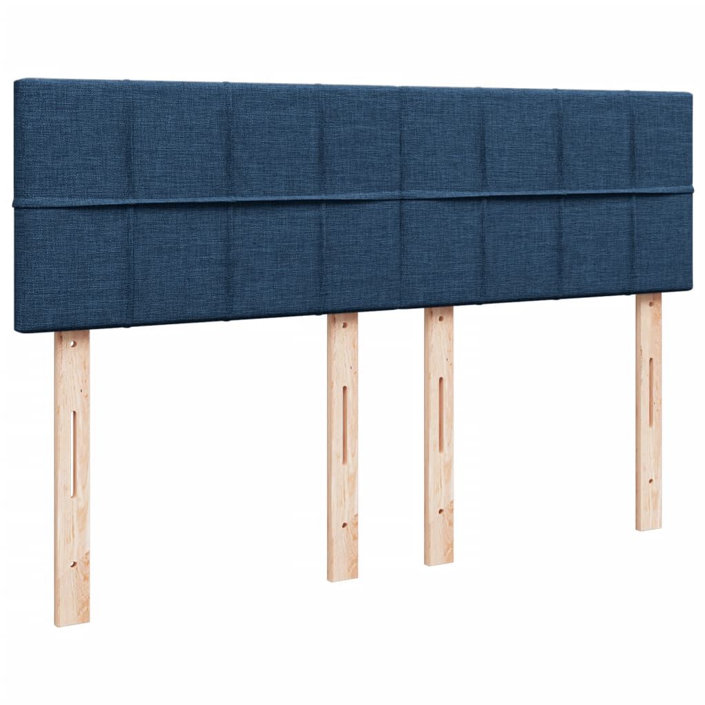 vidaXL Κρεβάτι Boxspring με Στρώμα Μπλε 140x200 εκ. Υφασμάτινο