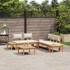 vidaXL Σετ Παγκάκι Κήπου με μαξιλάρι 3 pcs Καφέ και Κρέμα