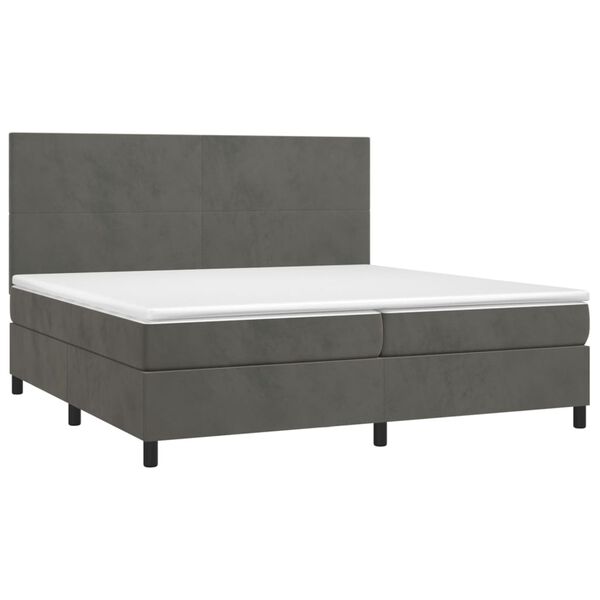 vidaXL &Kappa;&rho;&epsilon;&beta;ά&tau;&iota; Boxspring &mu;&epsilon; &Sigma;&tau;&rho;ώ&mu;&alpha; & LED &Sigma;&kappa;. &Gamma;&kappa;&rho;&iota; 200x200&epsilon;&kappa;. &Beta;&epsilon;&lambda;&omicron;ύ&delta;&iota;&nu;&omicron;
