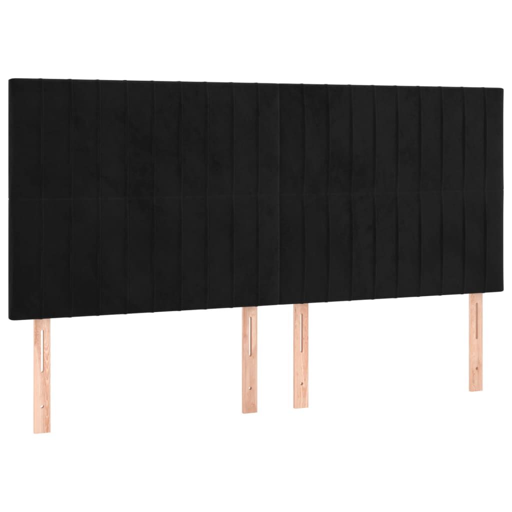 vidaXL Κεφαλάρια Κρεβατιού 4 τεμ. Μαύρο 90x5x78/88 εκ. Βελούδινο